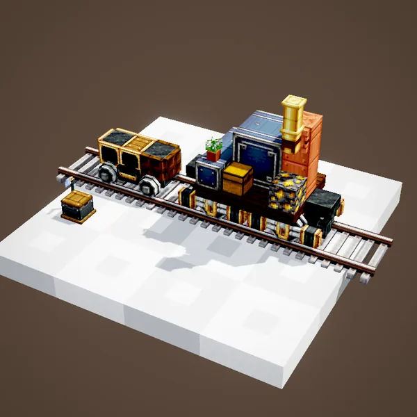 Charcoal stored in a chest of the train