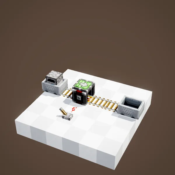 Chest minecart under the structure