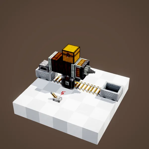Furnace minecart under the structure