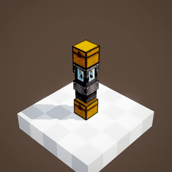 Window chute between a chest at the top and a chest at the bottom
