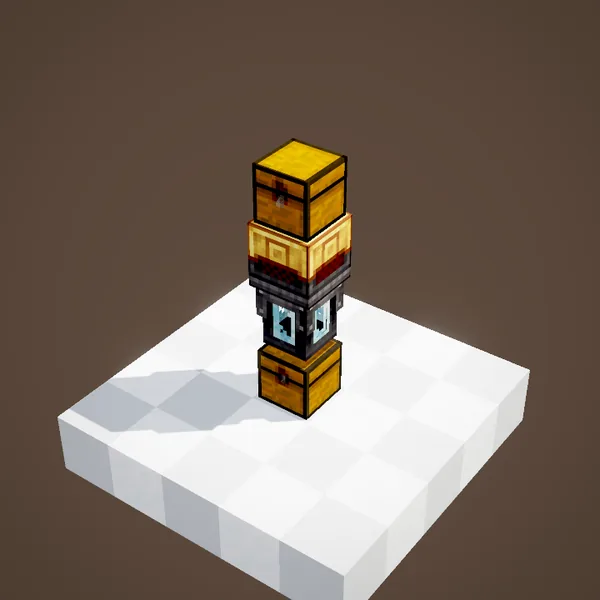 Chest on top of a Smart Chute, itself on top of a chest