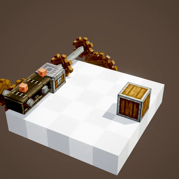 A belt delivering copper blocks one by one onto the ejector