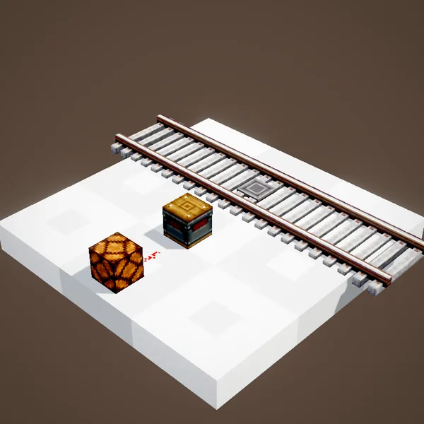 The redstone lights up as the train passes