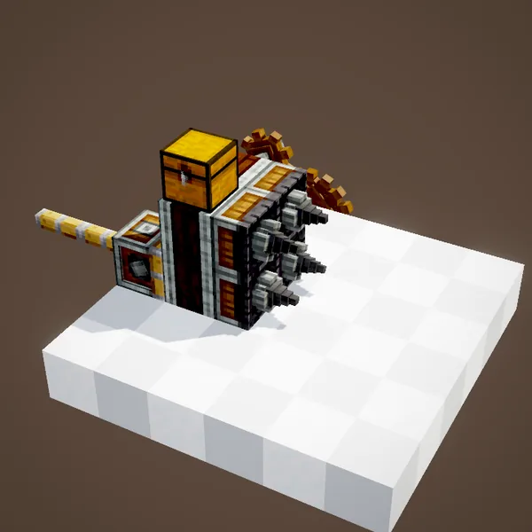 A chest glued to the tunnel bore collects the broken planks