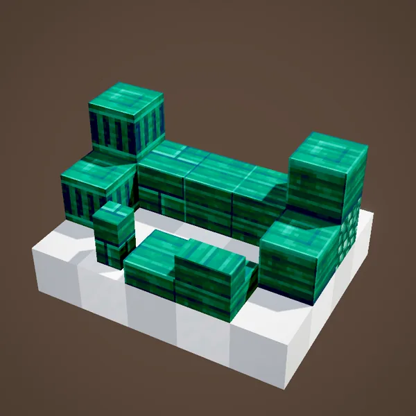 Veridium and its variants: cut, polished, bricks, small bricks, layered, pillar, stairs, slab, wall