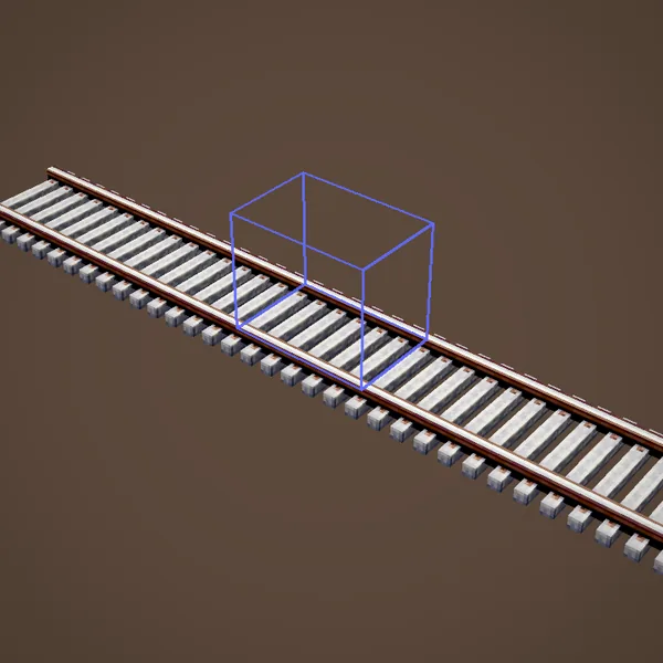 Le train invisible, simple contour, sur la voie lointaine