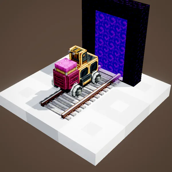 Le train s’engage dans le portail