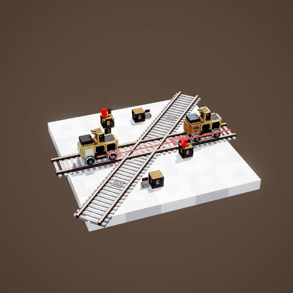 Le train attend avant le croisement